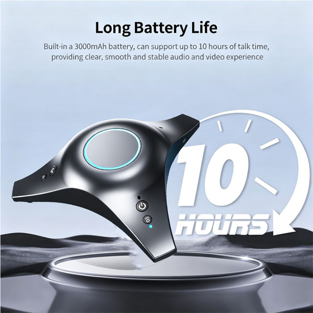 OEM Wifi Connection Conference Audio 360° Voice Pickup Flush Button Desktop Speaker Smart AI Noise Cancelling for Office