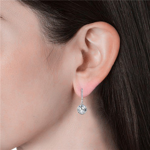 Stile coreano orecchino dasini impreziosito con <span class=keywords><strong>Swarovski</strong></span> cristallo in argento Sterling 925 gioielli moda orecchini di usura quotidiana - Product Image 6