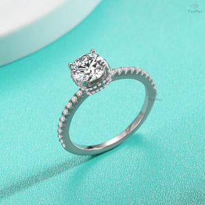 Tiktok caliente SUMINISTRO DE <span class=keywords><strong>Amazon</strong></span> oro rosa olated s925 plata 3 quilates rojo moissanite anillo de diamantes para las mujeres - Product Image 2