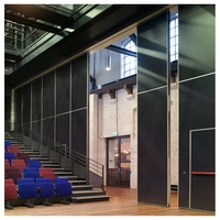 Cloison mobile d'auditorium avec cadre en aluminium, panneau en MDF, tissu, bois, plaque de plâtre pour séparateur sans rail ignifuge