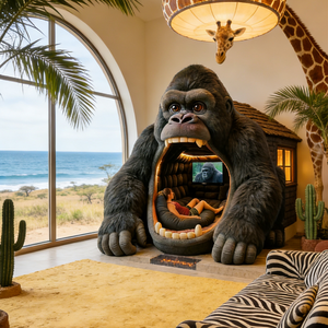 लक्जरी गोरिल्ला थीम सोफे बिस्तर होटल लॉबी फर्नीचर इंटरैक्टिव अंडरवाटर व्यू लिविंग रूम रीक्लीयर आधुनिक रचनात्मक कला सोफे - Product Image 2