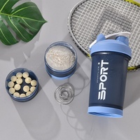 Gobelet Shaker Protéiné Macaron Trois Couches Avec Anse Étanche À Boire Directement Fitness Extérieur Logo Personnalisé