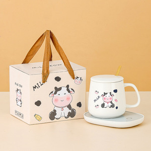 <b>USB</b> Portable Electric Ceramic Constant Temperature Mug Set 55 Degree Thermostat CupWarm Cup with <b>Heating</b> coaster - Product Image 3