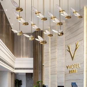 โคมไฟระย้ารูปทรงผึ้งสำหรับสำนักงานขาย ล็อบบี้โรงแรม พื้นที่ต้อนรับ ร้านอาหาร งานศิลปะตกแต่งแบบผสมผสาน - Product Image 5