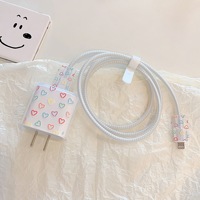 Protectores de Cable de Carga para iPhone 18W 20W, Funda Cubrecable con Diseño Adorable de Dibujos Animados, Protector de Cable de Cargador USB de Silicona TPU