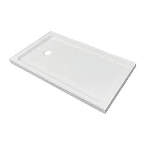 Upc Cupc North America Drainer Design Rectangle White With Antislip Single Threshold Acrylic Bathroom Shower Tray