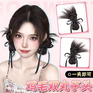 Extensiones de Cabello con Moño Doble y Plumas, Hechas a Mano con Alambre Resistente al Calor, para Cualquier Forma de Rostro - Product Image 1