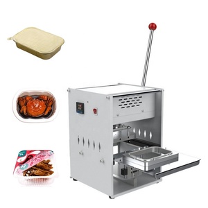 Manual Plastic Aluminium Fast Food Tray Lunch Box Sealing Packaging Machine PP Film Lid Heat Sealer for Eatery Deli Snack Bar