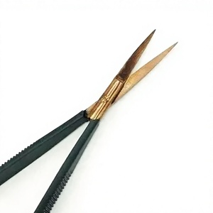 Rose Gold Tip Black Handle Spring Scissor Stainless Steel Sustainable <b>Makeup</b> Tool Eyebrow Trimmer Straight Left-Handed Sharp - Product Image 4