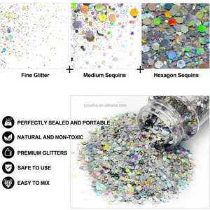 4 couleurs, 57g/2oz, paillettes holographiques argentées pour paillettes de sirène, pour l'artisanat, la résine, l'art des ongles <span class=keywords><strong>et</strong></span> la peinture décorative DIY - Product Image 2