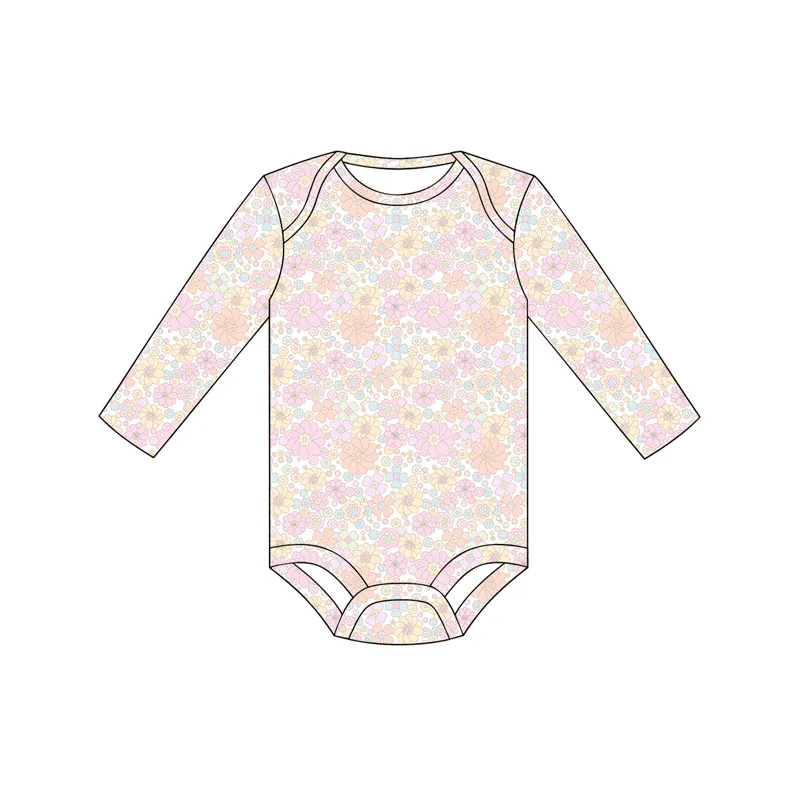 Wholesale custom pattern printing support OEM/ODM bamboo fiber material baby clothing newborn Bodysuits toddler infant romper