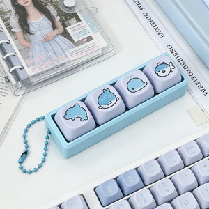 พว<span class=keywords><strong>ง</strong></span>กุญแจรูปปลาวาฬสีฟ้าพาสเทลแบบการ์ตูน พกพาสะดวก บรรเทาความเครียด ตกแต่งโต๊ะทำ<span class=keywords><strong>ง</strong></span>าน - Product Image 1
