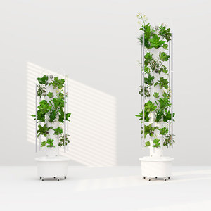 Système de tour hydroponique et aéroponique vertical à 36 plantes avec pompe et circulation d'eau automatisée pour légumes-feuilles - Product Image 1