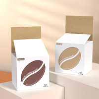 Caja de Cartón Blanca Reciclable para Bebidas de Café, Impresión a Color, con Asa para Colgar, Empaque para Café Frío, Caja Plegable
