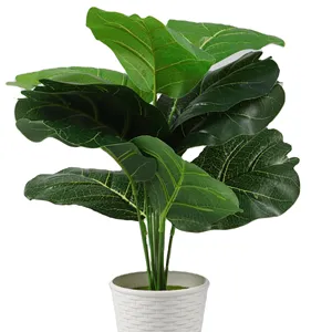 Factory Directly Sale Home Modern Decor Green Ornamental Plastic Artificial Flower Plant for Indoor Macetas