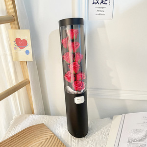 Nouveau design Savon de Noël fait main, bouquet de fleurs simulées en forme de seau dans un tube en papier rond <span class=keywords><strong>long</strong></span>, boîte de fleurs préservées - Product Image 2