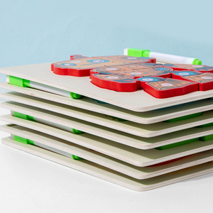 Yuci Cpc 2 In 1 Tekentafel Puzzel Houten Speelgoed Voor Kinderen Montessori Schrijven Tracing Board 3d Robot Legpuzzels Voor Kinderen - Product Image 5