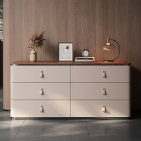 Meuble de rangement vintage en bois massif à six tiroirs, style italien, haut de gamme, pour salon, entrée, chambre, meuble TV, buffet