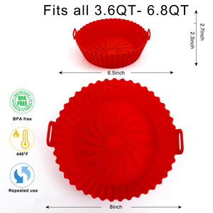 Air Fryer <b>Silicone</b> Liners Reusable Pot Easy Cleaning Non Stick Non Flammable Microwave Inserts Oven Airfryer Accessories - Product Image 2