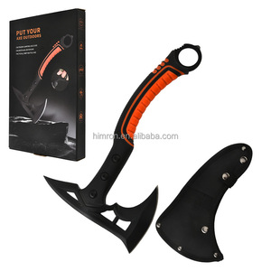 Hache de survie en plein air DIY Grade Hache tactique <span class=keywords><strong>multifonction</strong></span> en acier inoxydable avec poignée en caoutchouc à double lame Outils de camping - Product Image 3