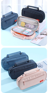 Large-capacity Pencil <b>case</b> with Handle Multifunctional Double-layer Pencil Pouch Organizer - Product Image 2