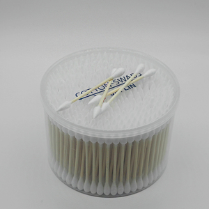 Bâtonnets de <span class=keywords><strong>coton</strong></span> en <span class=keywords><strong>bambou</strong></span> naturel, 300 pièces, embouts simples et ronds, double embout, emballage en gobelet rond portable, écologique, usage quotidien - Product Image 5