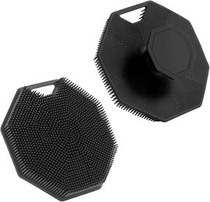 Bàn chải tắm silicon, dụng cụ tẩy tế bào chết, miếng bọt biển tắm cầm tay, bàn chải vệ sinh bằng silicon - Product Image 1