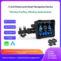 GPS Dashcam Motor Portabel 5 Inci M6 Wireless CarPlay Android Auto Navigasi IP67 Tahan Air Layar 1024x600