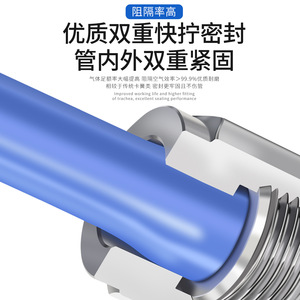 Y-Type Quick Connect Tee Fitting Alloy 8-10mm Pneumatic Hose Adapter With <b>Lock</b> Nut - Product Image 4