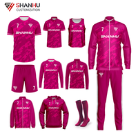 Tenues de football de qualité supérieure entièrement sublimées, design personnalisé, maillot de football respirant en polyester, shorts, ensembles à manches courtes pour hommes et femmes