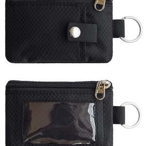 Boshiho Transparent Hanging <b>Rope</b> Key <b>Chain</b> Waterproof Polyester Business Card Gift Holder Solid Color Wristlet Wallet Coin Purse - Product Image 6