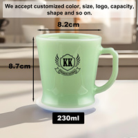 OEM ODM Hochwertige Borosilikat Umweltfreundliche 230ml 240ml 260ml 500ml Jade-Glasbecher für Milch Wasser Kaffee