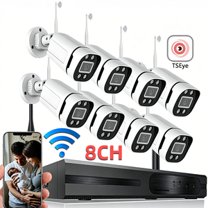Système de caméra de sécurité CCTV TSEye 8CH, IP67, étanche, extérieur, vision nocturne sans fil, surveillance, caméra IP Wifi, kit NVR - Product Image 1
