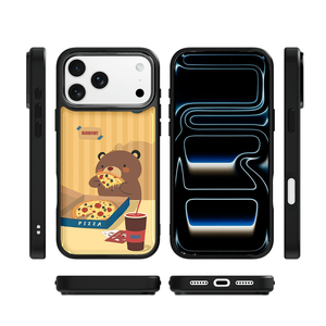 Funda para Teléfono AG Feeling Black Edge con Diseño de Oso Pizza Dorado para iPhone 17, 17 Pro Max, 16 Pro, 15, 15 Pro Max, 15 Pro, 14 Pro Max, Carcasa Magnética - Product Image 3