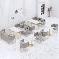 Canapé d'angle moderne de luxe en velours durable pour appartement, hôtel, restaurant, mobilier commercial, banquette de café en métal