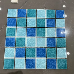 Stile europeo moderno porcellana ghiaccio crepa piastrelle a mosaico smaltate per bagno piscina all'aperto e sfondo parete o pavimento