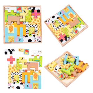 Giocattoli per Bambini, Blocchi di Costruzione <span class=keywords><strong>in</strong></span> <span class=keywords><strong>Legno</strong></span> a Forma di Animali della Foresta, <span class=keywords><strong>Giochi</strong></span> Educativi Creativi per l'Assemblaggio - Product Image 4