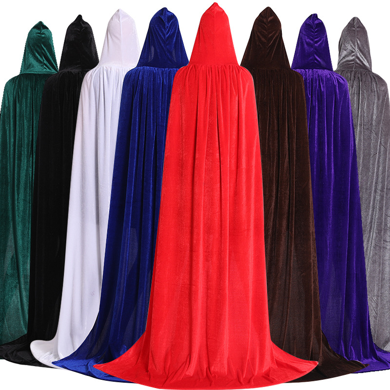 Mantello gotico con cappuccio macchia Wicca Robe Witch Larp Cape donna uomo costumi di Halloween Vampires Fancy Party