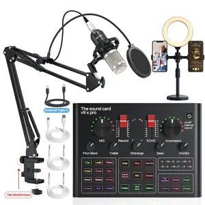 Jogo DJ Conjunto de Gravação de Transmissão ao Vivo Estúdio BG16 Microfone Com Placa de Som Interface de Áudio para Computador Com Placa de Som Karaokê