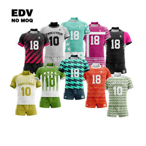 Maillot de rugby personnalisé en tissu hautement extensible Maillot de rugby à rayures avec sublimation complète et logo de broderie pour hommes - Product Image 1