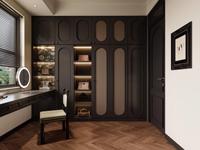 Armoire en bois massif noir de style antique vintage, meubles rétro avec sculptures ornées, armoire pour la maison