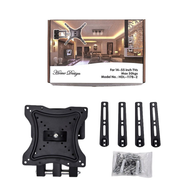 Universal Swivel TV Wall Mount Bracket for 14"-55" Inch LCD LED TV Stand Holder with 200x200mm Max Vesa 90 Tilt