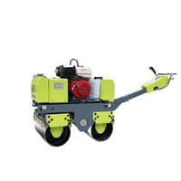 Mini rouleau vibratoire à double tambour à vente chaude, moteur 7,5 CV, fréquence de vibration 70 Hz, force excitante de 20 kN pour les routes