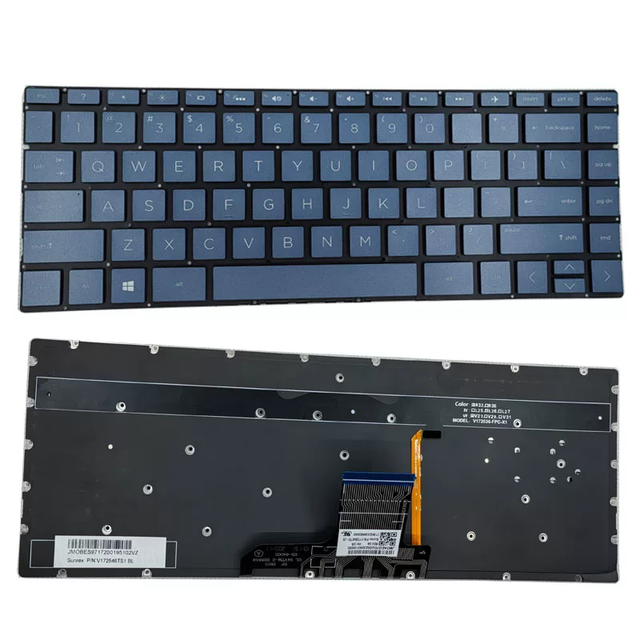 US Language Backlight Backlit Keyboard for HP 13-AR 13-AQ 13-AN 13-AP 13-AH Blue Color
