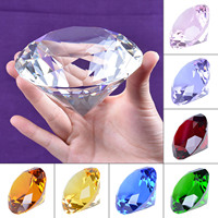 Adorno de Cristal con Forma de Diamante Arcoíris - Gema de Cristal Grande de 8 cm para Decoración del Hogar, Centro de Mesa para Bodas, Accesorio para Fotografía de Arte de Uñas