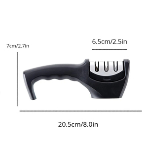 Wholesale Black 3 Stages Type Quick Sharpening <b>Tool</b> Knife <b>Sharpener</b> Handheld Multi Function With Non Base Kitchen Knives - Product Image 3