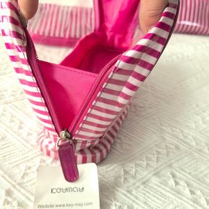 Custom New Trend Printed Striped Clear PVC Makeup <b>Bag</b> <b>Women</b> Zipper Travel <b>Toiletry</b> Vinyl Coated PVC Cosmetic Organizer Pouch <b>Bag</b> - Product Image 4