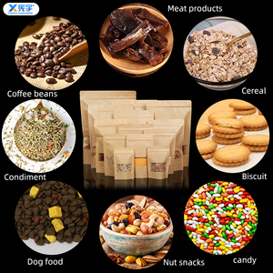 Sachet Doypack en papier kraft thermoscellable, résistant à l'humidité, à fond plat et fermeture éclair, pour viande séchée, noix, noix de cajou, noisettes, amandes - Product Image 5