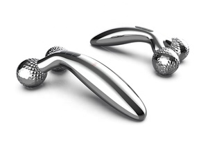 Herramientas de masaje Facial antienvejecimiento cara plata regalo oro piedra cuerpo cabeza de Metal oscuro Acero inoxidable rodillo cuello dispositivo de belleza - Product Image 6