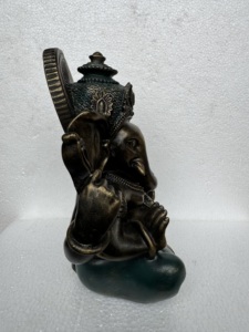 25ซม.H Polyresin เรซิ่นรูปปั้นพระพิฆเนศชัยพระพิฆเนศสีบรอนซ์ - Product Image 4